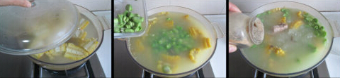 玉米蚕豆排骨汤做法步骤7-9
