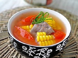玉米番茄猪肝汤